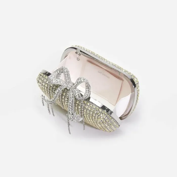Self Portrait Exclusives Champagne Chainmail Clutch Bag 8211 Women