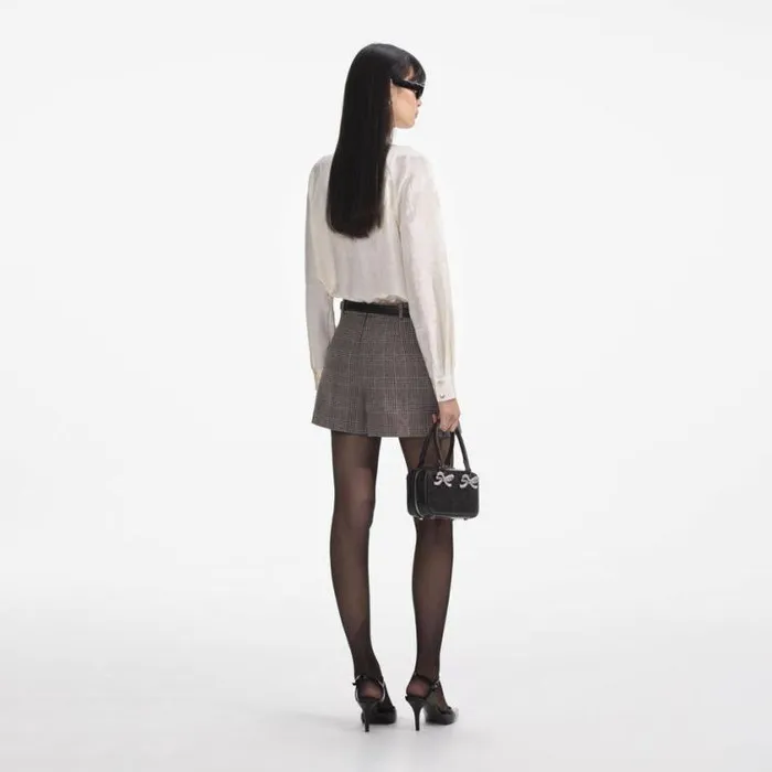 Self Portrait Exclusives Cream Jacquard Blouse 8211 Women