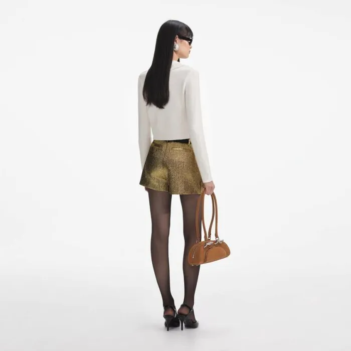 Self Portrait Exclusives Cream Pearl Collar Alpaca Knit Top 8211 Women