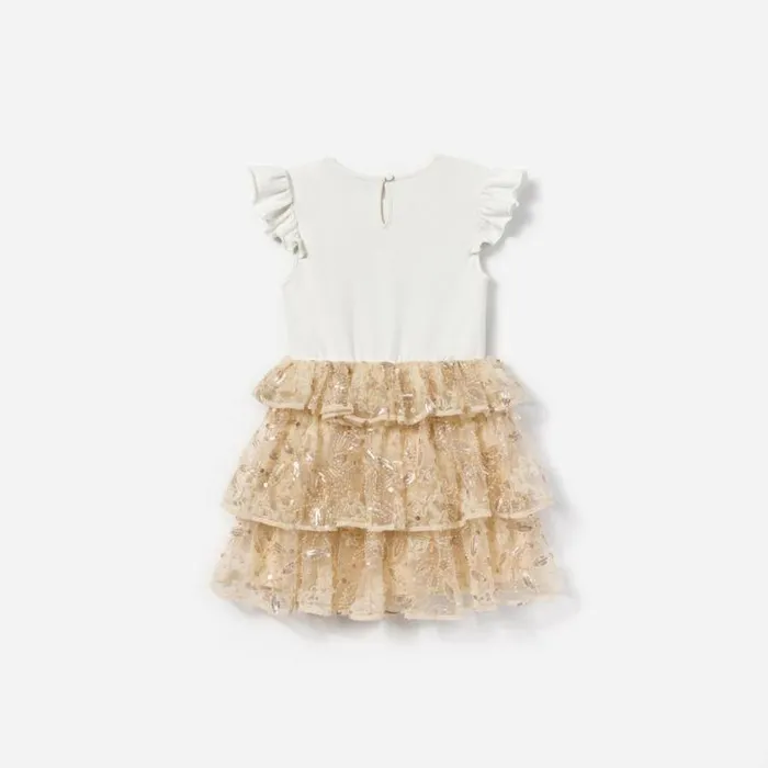 Self Portrait Flower Girl Cream Jersey Sequin Tulle Dress 8211 Women
