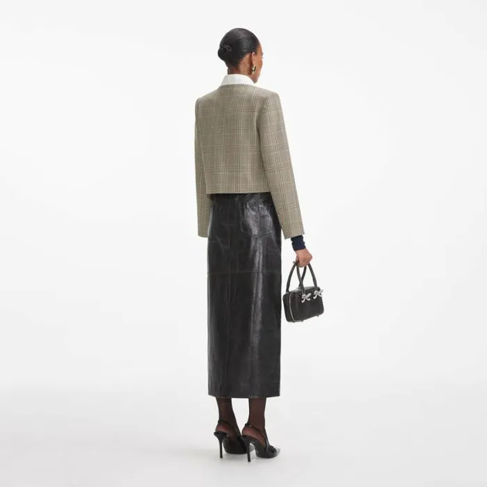 Self Portrait Outerwear Check Wool Jacket 8211 Women