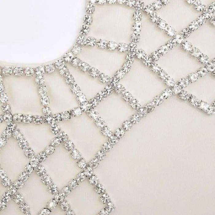 Self Portrait Tops Cream Satin Diamante Bralette Top 8211 Women