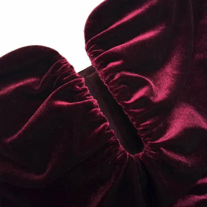 Self Portrait Wedding Guest Burgundy Velvet Midi Dress 8211 Women