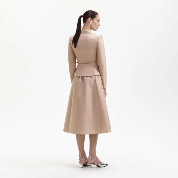Self Portrait Wedding Guest Tailored Taffeta Midi Dress 8211 Women