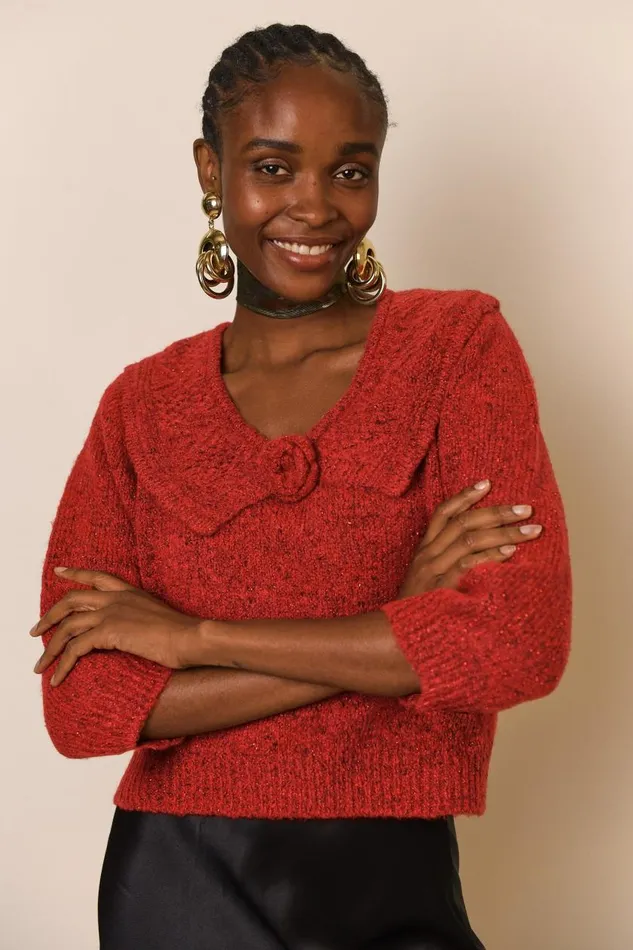 Serenity Red Women RIXO Knitwear Serenity Red Women RIXO Knitwear