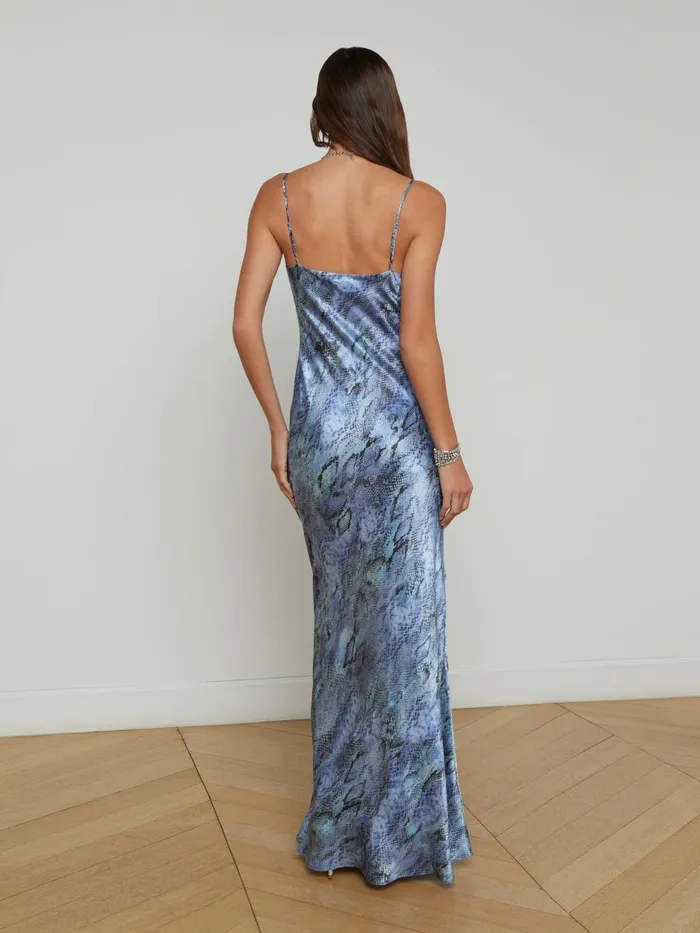 Serita Silk Slip Dress Blue Snake Women L039Agence Dresses and Jumpsuits Serita Silk Slip Dress Blue Snake Women L039Agence Dresses and Jumpsuits