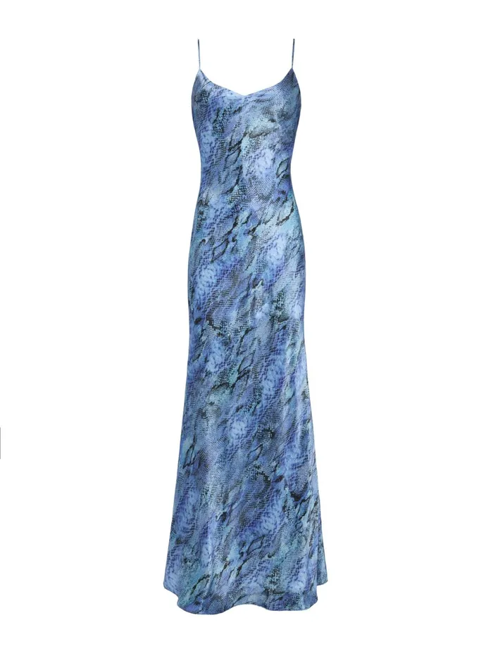 Serita Silk Slip Dress Blue Snake Women L039Agence Dresses and Jumpsuits Serita Silk Slip Dress Blue Snake Women L039Agence Dresses and Jumpsuits