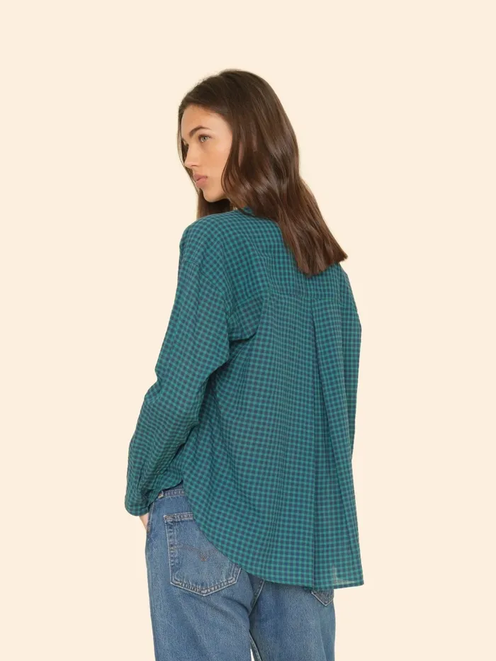 Shirts Women Pine Sky Jordy Plaid Shirt XRENA Shirts Women Pine Sky Jordy Plaid Shirt XRENA