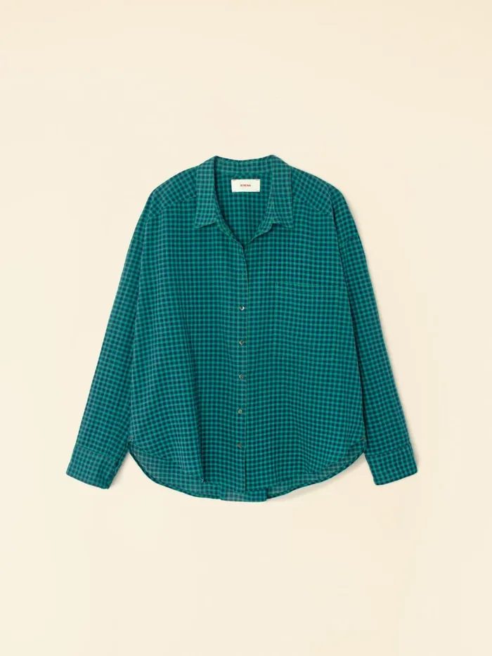 Shirts Women Pine Sky Jordy Plaid Shirt XRENA Shirts Women Pine Sky Jordy Plaid Shirt XRENA