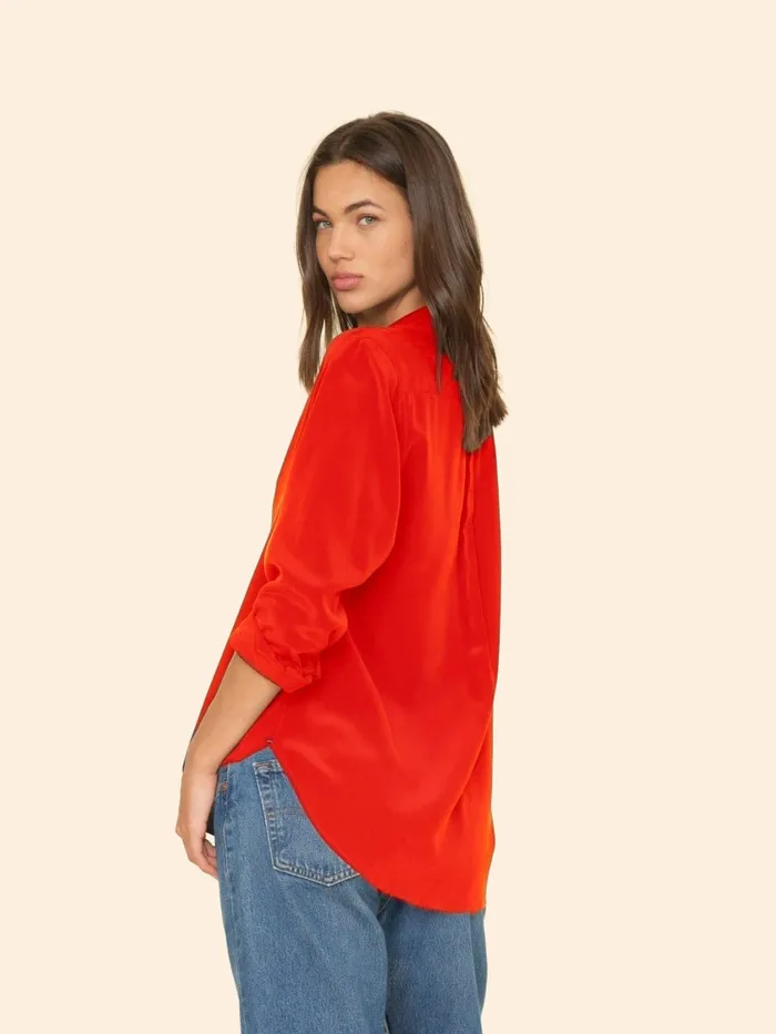 Shirts Women XRENA Flame Scarlet Beau Silk Shirt Shirts Women XRENA Flame Scarlet Beau Silk Shirt