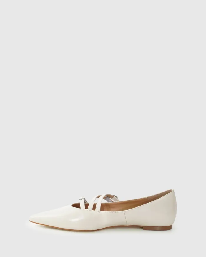 Shoes Belle and Bloom Women Begin Again Buckled Flat 8211 Beige