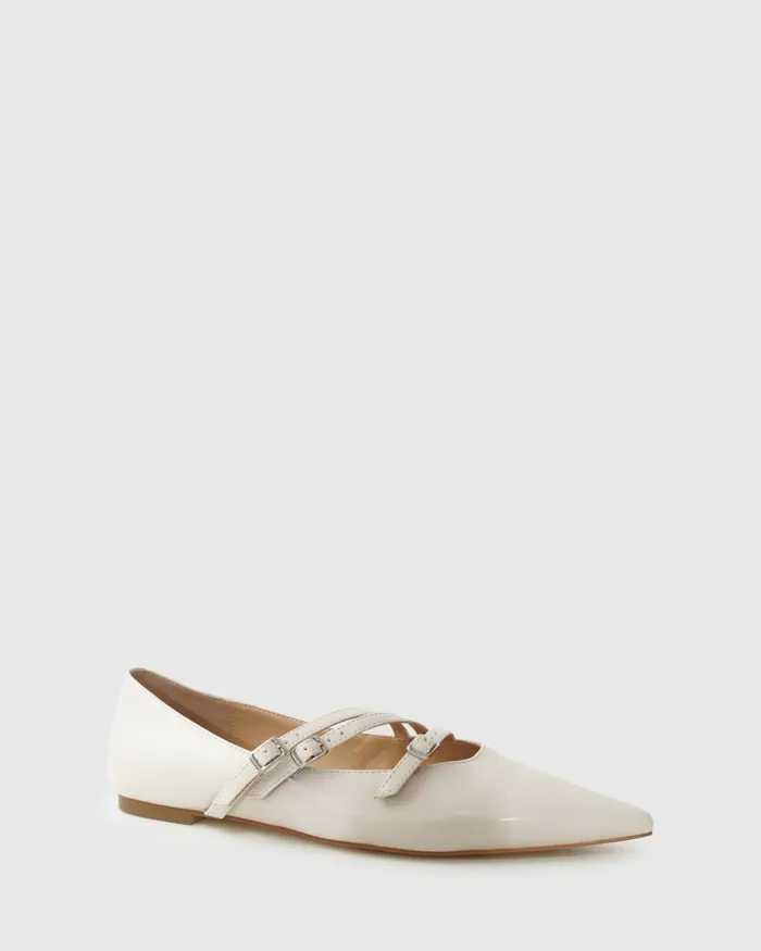 Shoes Belle and Bloom Women Begin Again Buckled Flat 8211 Beige