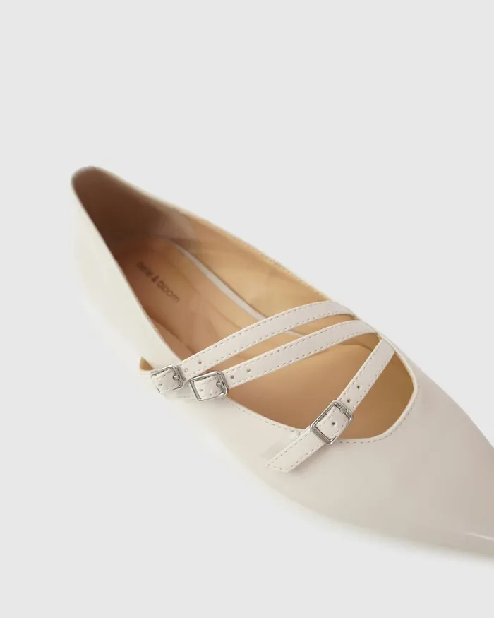 Shoes Belle and Bloom Women Begin Again Buckled Flat 8211 Beige