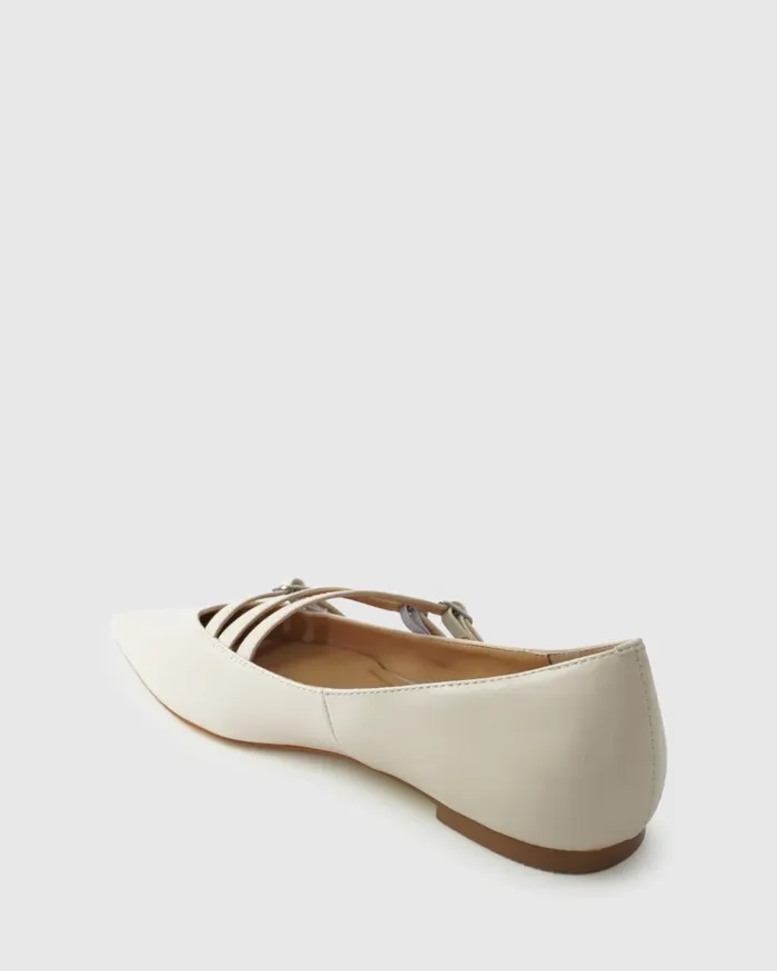 Shoes Belle and Bloom Women Begin Again Buckled Flat 8211 Beige