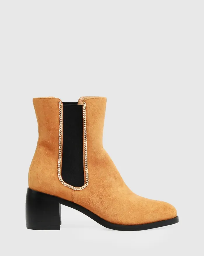 Shoes Belle and Bloom Women Remember Tonight Suede Chelsea Boot 8211 Camel FINAL SALE