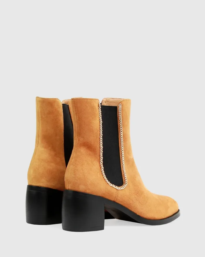 Shoes Belle and Bloom Women Remember Tonight Suede Chelsea Boot 8211 Camel FINAL SALE