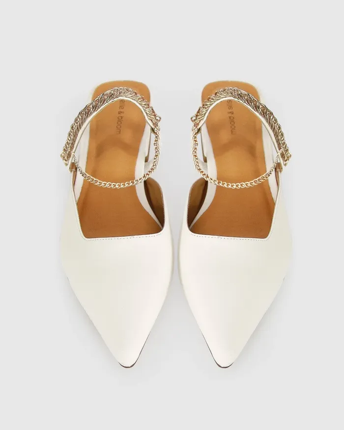 Shoes On The Go Leather Flat 8211 Cream 8211 Belle and Bloom Women