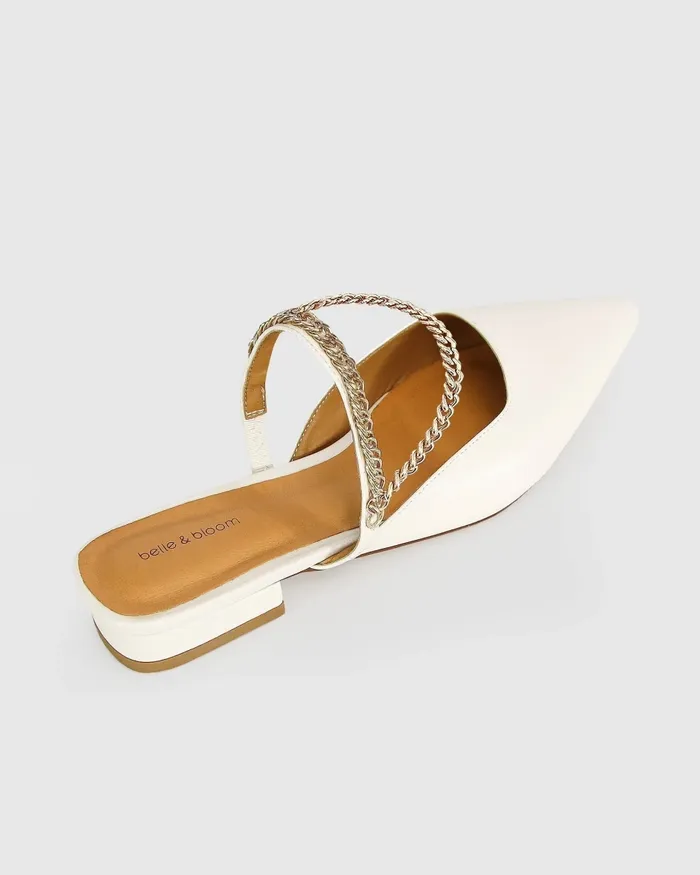 Shoes On The Go Leather Flat 8211 Cream 8211 Belle and Bloom Women