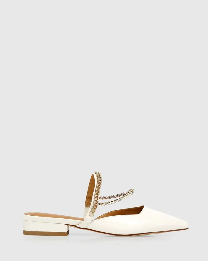 Shoes On The Go Leather Flat 8211 Cream 8211 Belle and Bloom Women