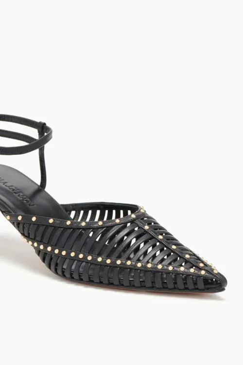 Shoes Women Ulla Johnson Francine Cage Kitten Heel Noir Shoes Women Ulla Johnson Francine Cage Kitten Heel Noir