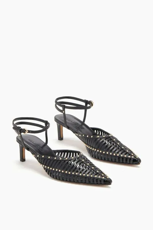 Shoes Women Ulla Johnson Francine Cage Kitten Heel Noir Shoes Women Ulla Johnson Francine Cage Kitten Heel Noir