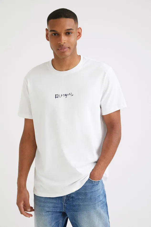 Shortsleeve Desigual Logo Tshirt Mens Desigual Tshirt and Polos