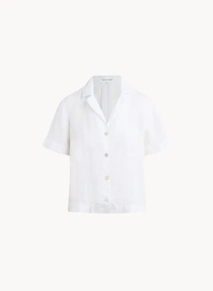 Short Sleeve Flowy Button Down 8211 White Women Bella Dahl Short Sleeve