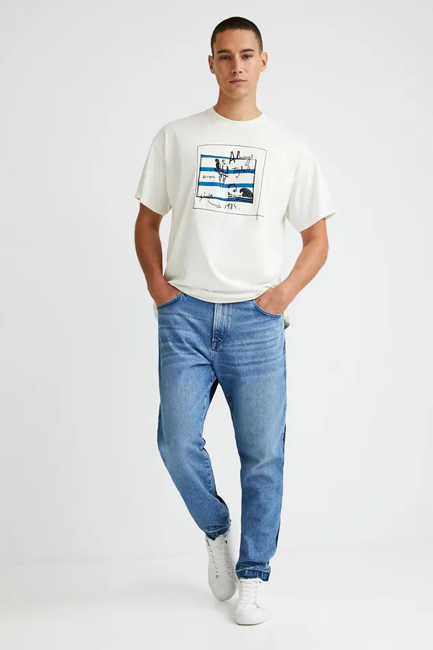 Shortsleeve Patch Tshirt Mens Desigual Tshirt and Polos