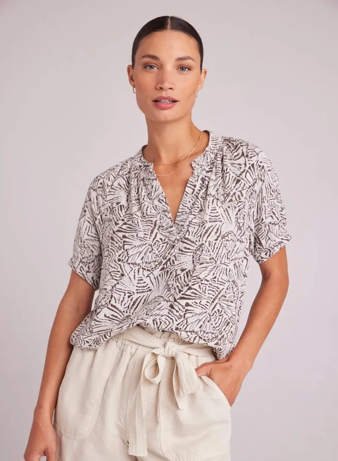 Short Sleeve Shirred Raglan Shirt 8211 Papillon Print Women Bella Dahl Short Sleeve
