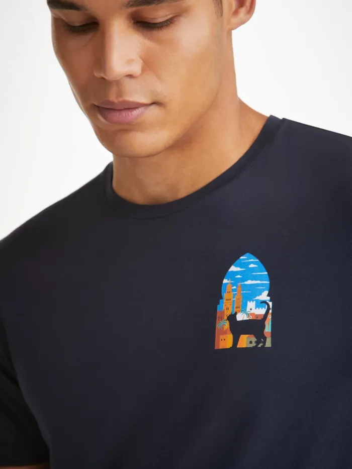 Short Sleeve TShirts Men Derek Rose TShirt Ripley 18 Pima Cotton Navy