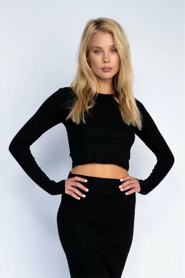 Skatie Tops Erica Top Ribbed Black 8211 Women