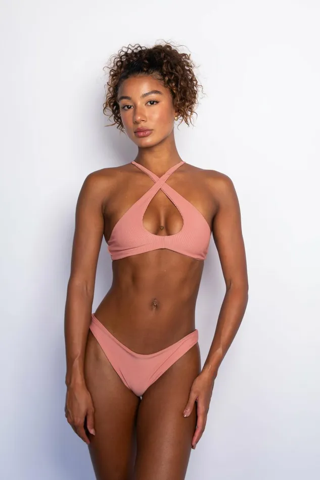 Skatie Tops Jasmine Bikini Top Rosette Classic Ribbed 8211 Women
