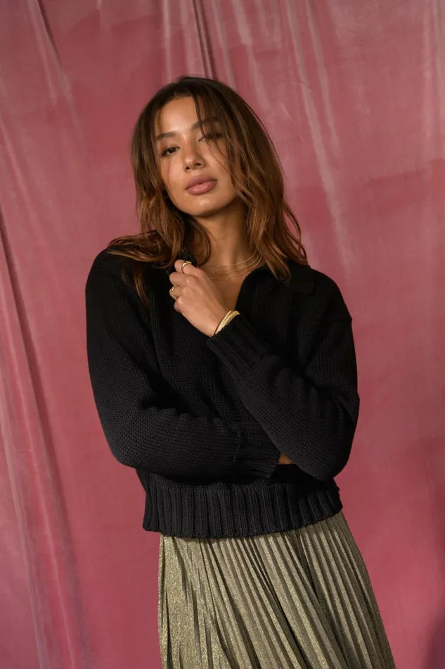 Skatie Tops Preppy Sweater Black 8211 Women