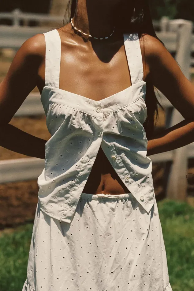 Skatie Tops Quinn Top White Eyelet 8211 Women