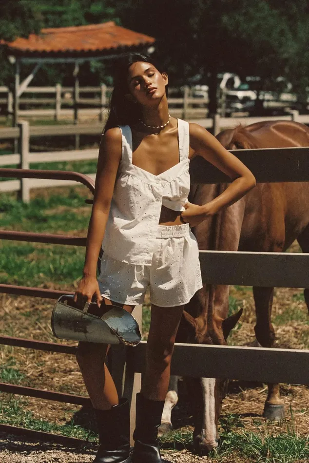 Skatie Tops Quinn Top White Eyelet 8211 Women