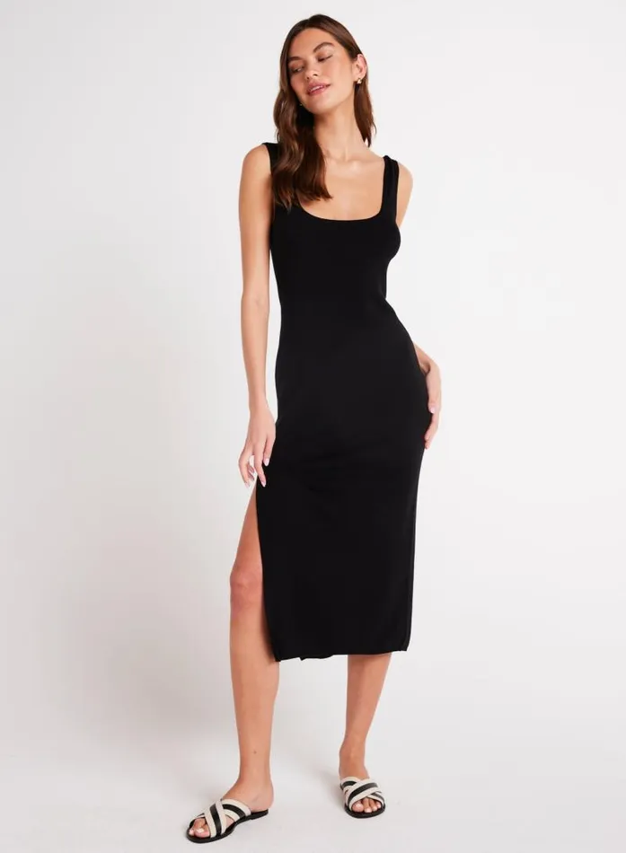 Sleeveless Midi Linen Jersey Dress 8211 Black Women Bella Dahl Midi Dresses