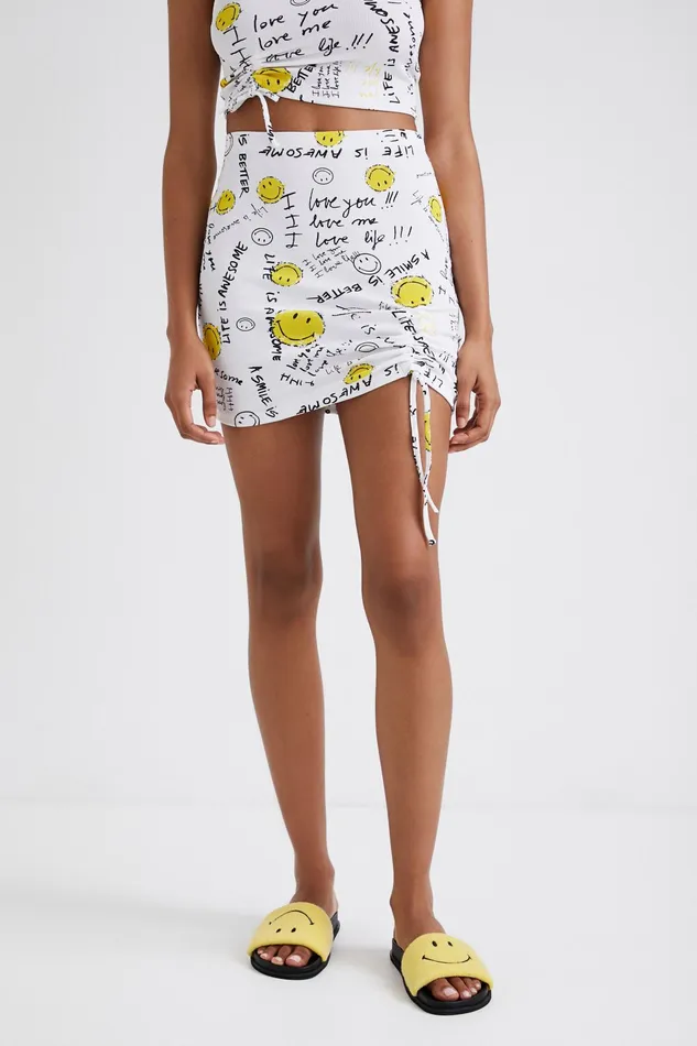 Slim Smiley Mini Skirt Women Desigual Skirts and Shorts