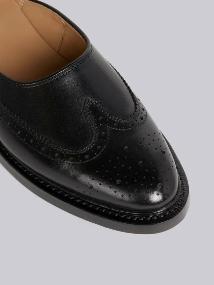 Slipon Brogue Shoes Black Women Thom Browne Brogues and Loafers