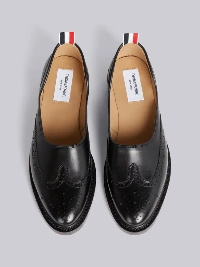 Slipon Brogue Shoes Black Women Thom Browne Brogues and Loafers