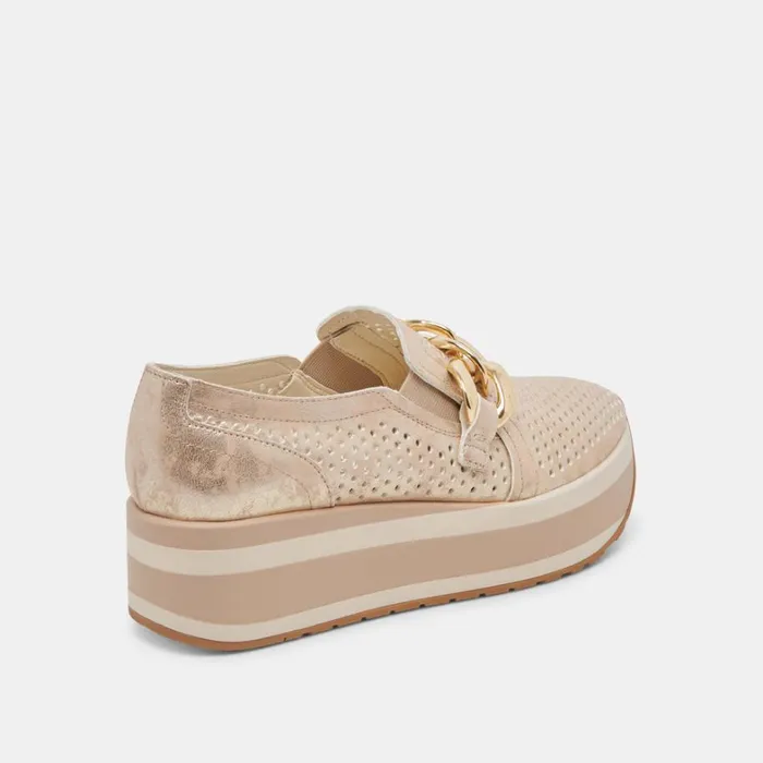 Sneakers Women Dolce Vita Jhenee Perforated Sneakers Light Gold Nubuck