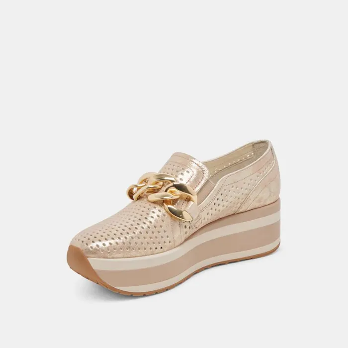 Sneakers Women Dolce Vita Jhenee Perforated Sneakers Light Gold Nubuck