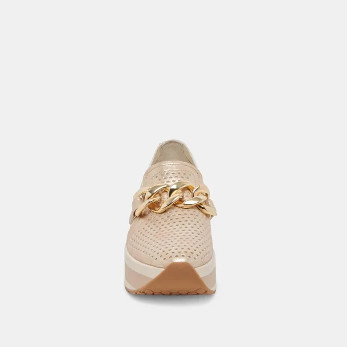 Sneakers Women Dolce Vita Jhenee Perforated Sneakers Light Gold Nubuck