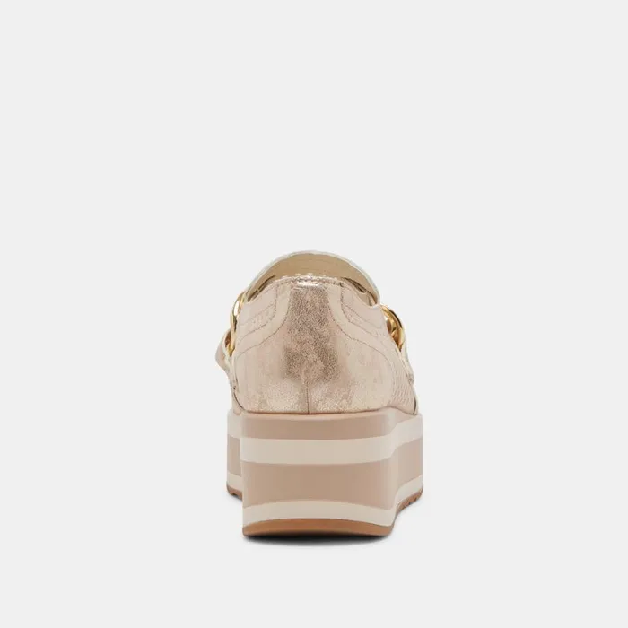Sneakers Women Dolce Vita Jhenee Perforated Sneakers Light Gold Nubuck