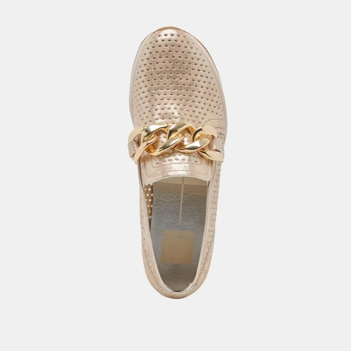 Sneakers Women Dolce Vita Jhenee Perforated Sneakers Light Gold Nubuck