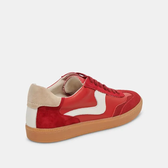 Sneakers Women Dolce Vita Notice Wide Sneakers Crimson Suede