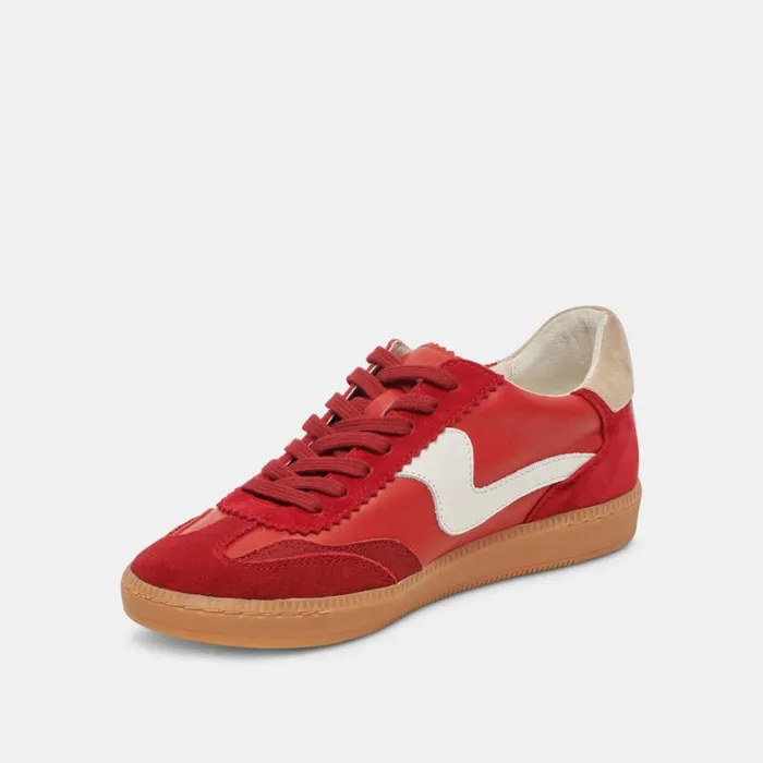 Sneakers Women Dolce Vita Notice Wide Sneakers Crimson Suede