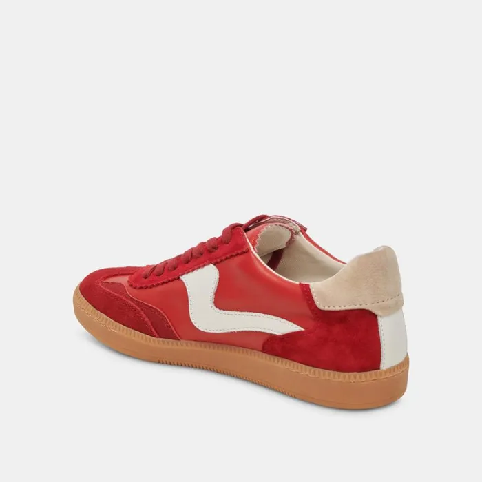 Sneakers Women Dolce Vita Notice Wide Sneakers Crimson Suede