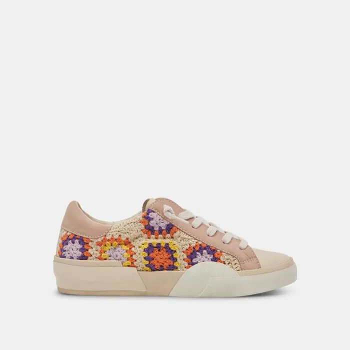 Sneakers Women Dolce Vita Zina Crochet Sneakers Purple Floral Crochet