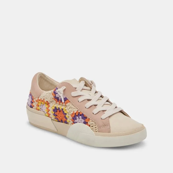 Sneakers Women Dolce Vita Zina Crochet Sneakers Purple Floral Crochet