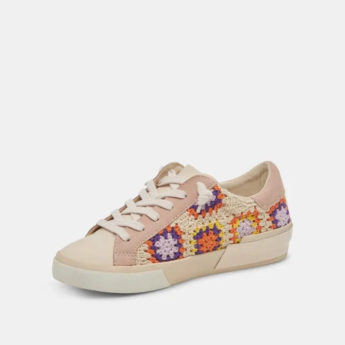 Sneakers Women Dolce Vita Zina Crochet Sneakers Purple Floral Crochet